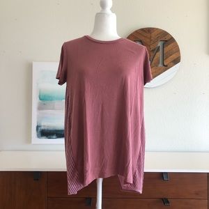 NWT Sandwashed Top with Stripe Velvet Back